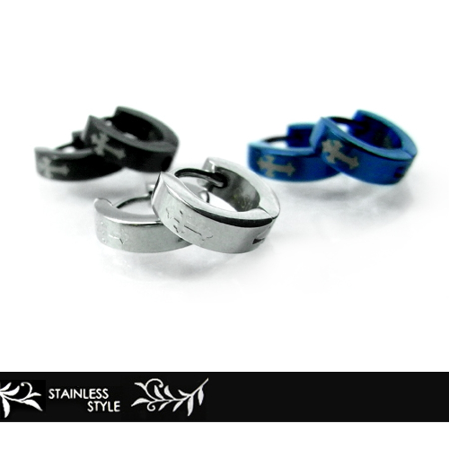キ*ン様 遺品整理K18.925.Silver刻印真珠 リング・ピアス・アクセサ 十字架マーク刻印のステンレスリングピアス シンプルカラーが使い