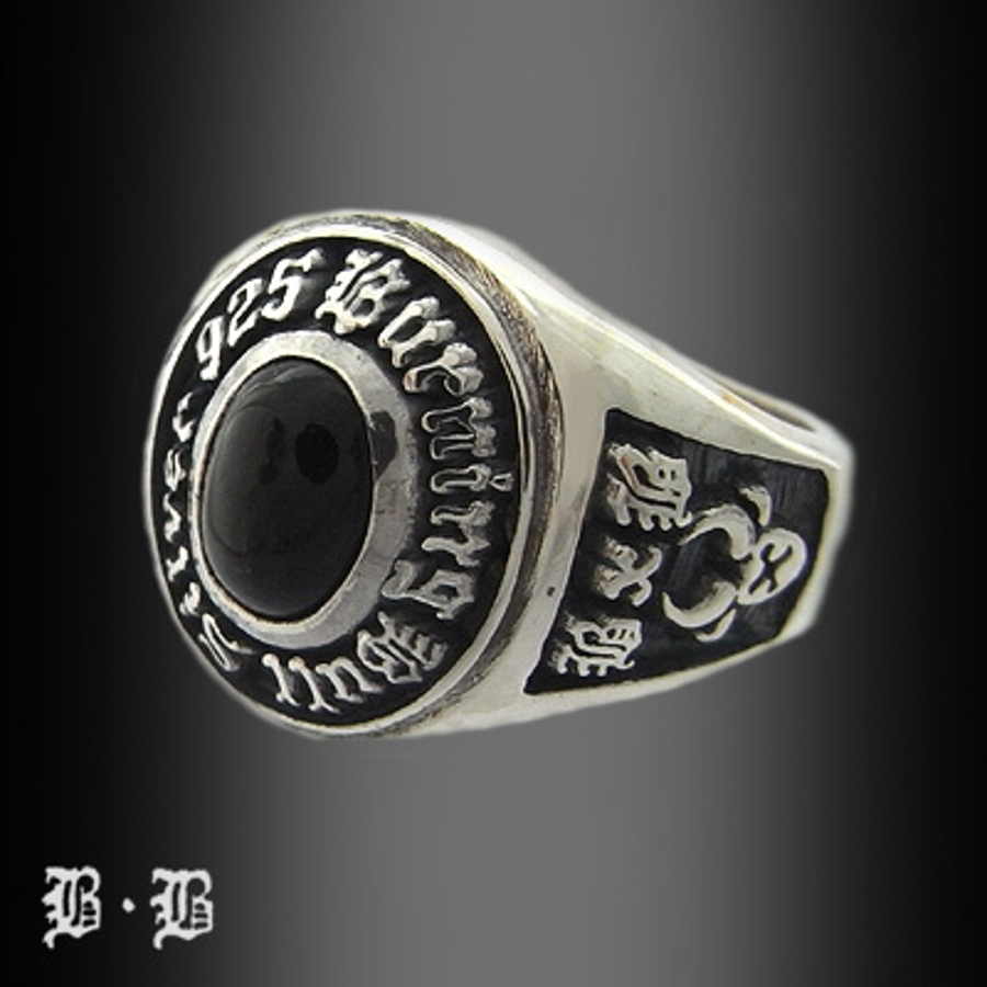バーニングブル ブラックスターメンズカレッジリング[品番