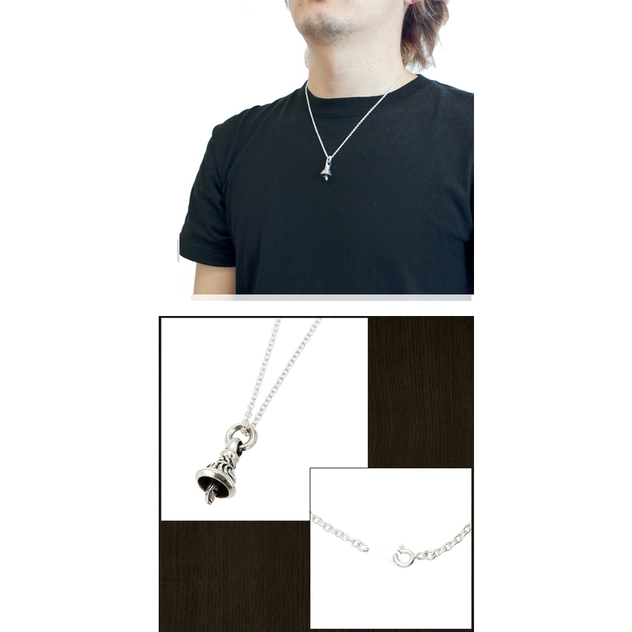 シルバー925製 デザインベルのネックレス 鐘のペンダント[品番