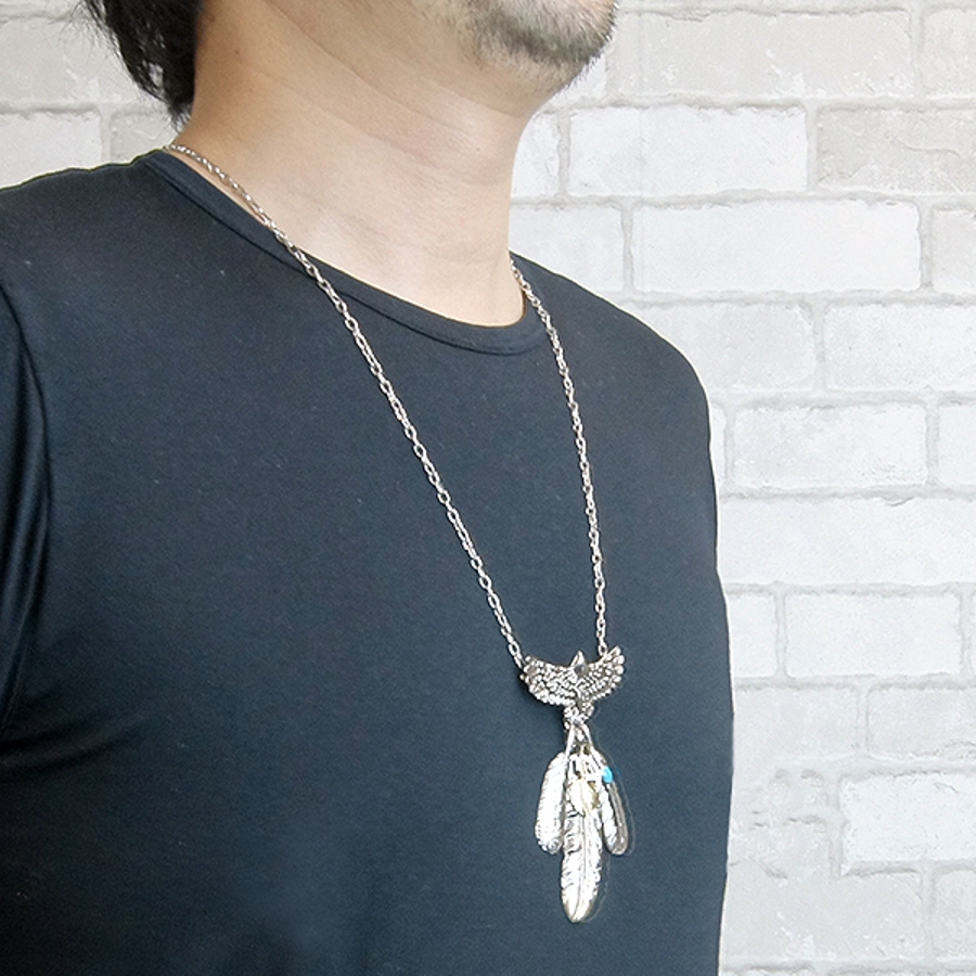 メンズネックレスペンダント フェザー 羽[品番：PENA0005251