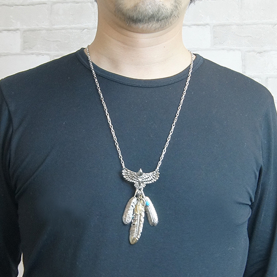 メンズネックレスペンダント フェザー 羽[品番：PENA0005251