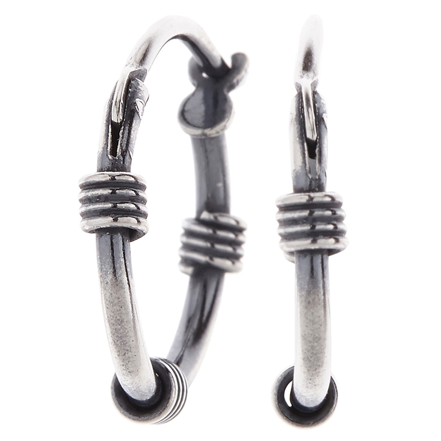 シルバー925製 デザインフープピアス 輪っか[品番：PENA0013089