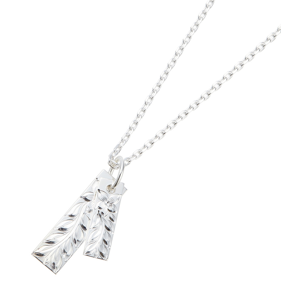 ネックレス ハワイアンジュエリー ダブルプレート プルメリア ハワイアンジュエリー プルメリアダブルプレートネックレス