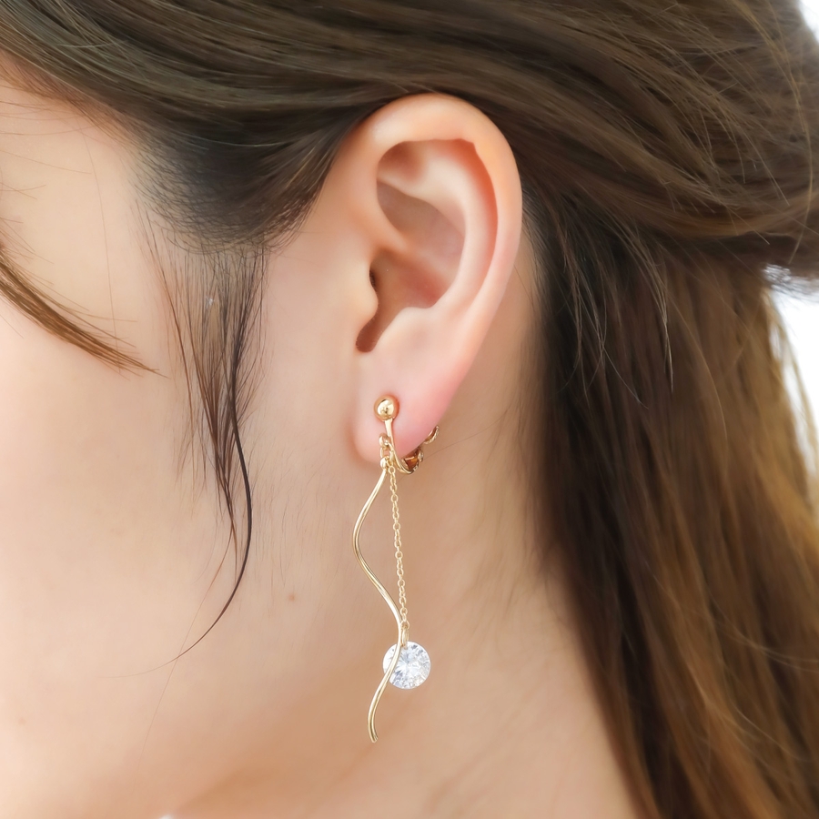 繊細なでしこのピアス/イヤリング（ノンホールピアス）◇純銀