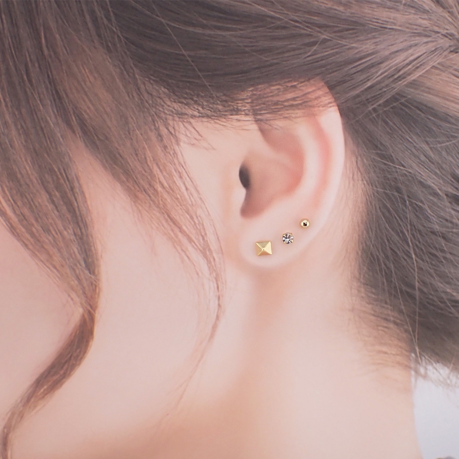 SHIHARA　2個セット　ワンストーンフープピアス01 プラチナ SHIHARA2個セットワンストーンフープピアス01 プラチナ