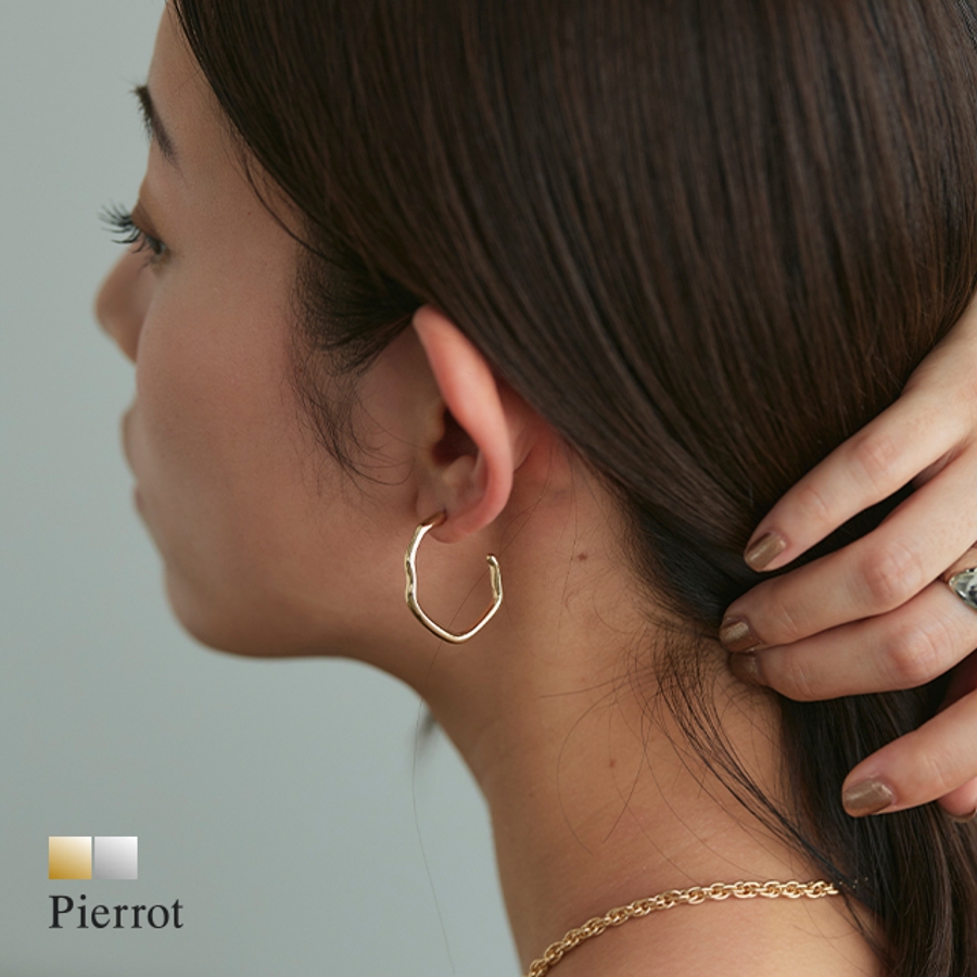 デフォルメフープピアス ピアス アクセサリー[品番：PRTW0005185
