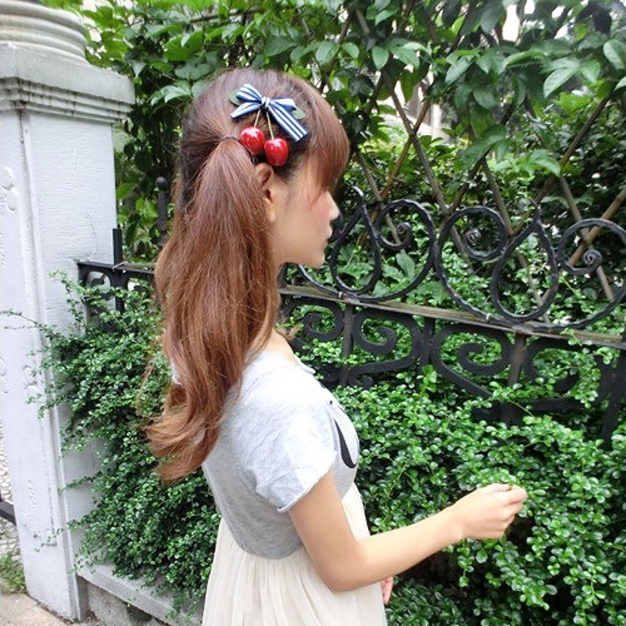 さくらんぼヘアピン ヘアアクセサリー ヘアアクセ[品番