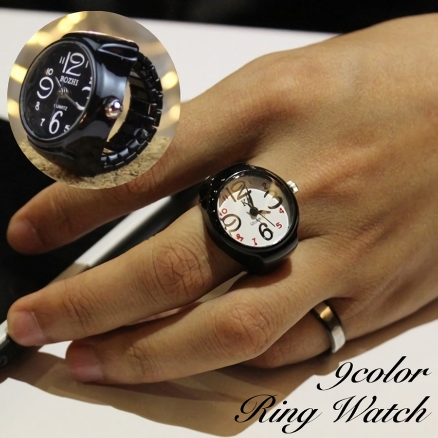 新品 四角 指時計 黒と白セット アナログ 3 - 腕時計(アナログ)
