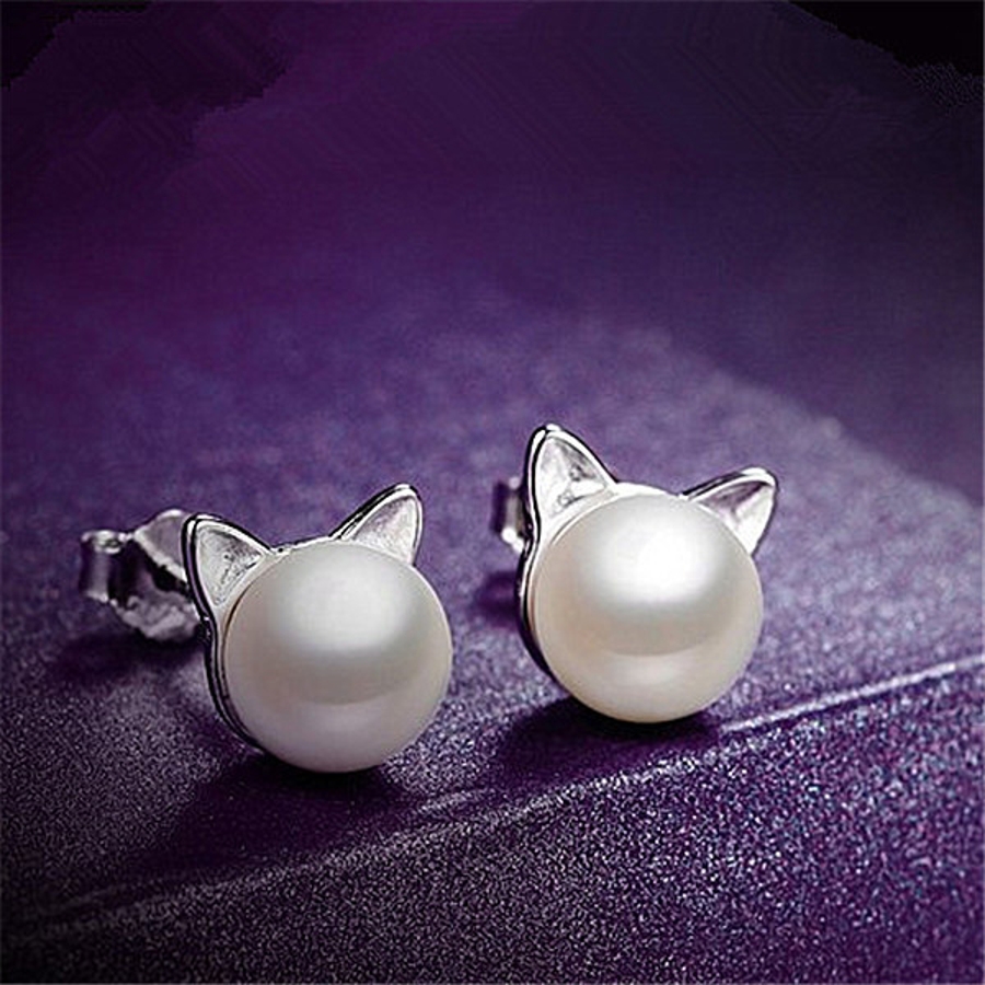 ピアス パールビジュー 猫耳[品番：FQ000102025]｜PlusNao