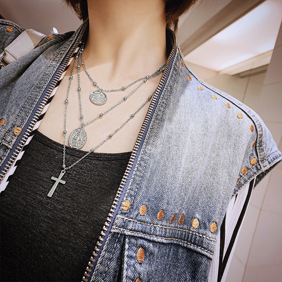 3連ネックレス ロザリオ風 十字架 品番 Fq Plusnao プラスナオ のレディースファッション 通販 Shoplist ショップリスト