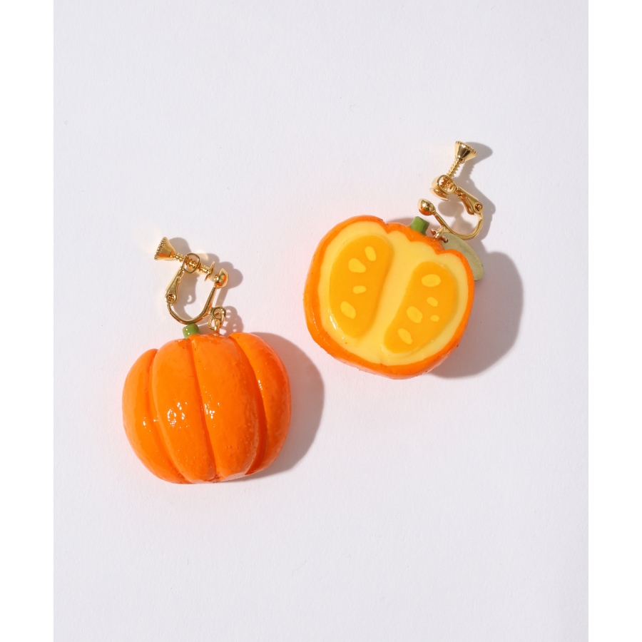 かぼちゃのピアス・イヤリング[品番：PNYW0003489]｜PUNYUS