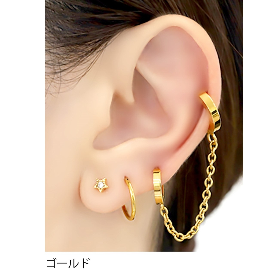 ピアス 二連 ステンレスピアス[品番：RINA0001323]｜ボディピアス