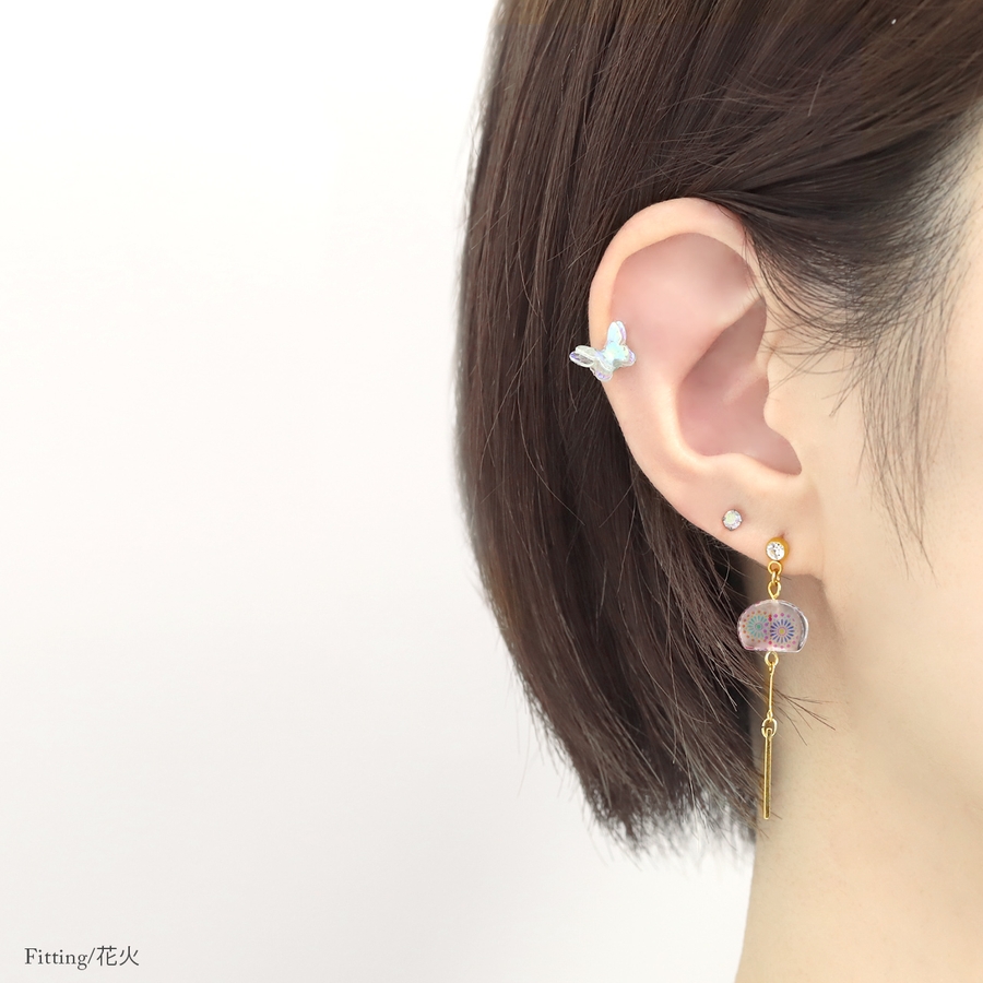 和風風鈴ボディピアス 金魚花火朝顔 夏軟骨ピアス[品番