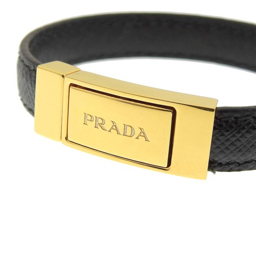 PRADA レザー ブラウン バックル ブレスレット PRADA - プラダ PRADA ブレスレット メンズ サフィアーノレザー