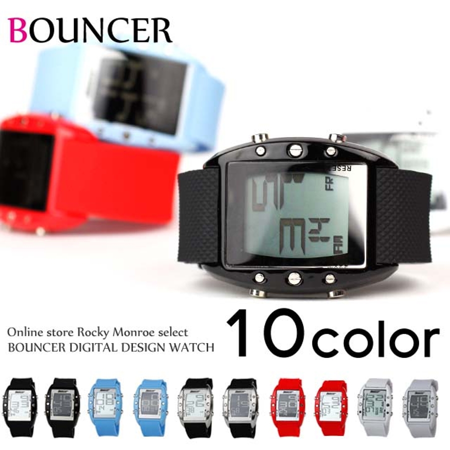 BOUNCER』デカデジラバーウォッチ腕時計◇BOUNCER SPORTSバウ…[品番