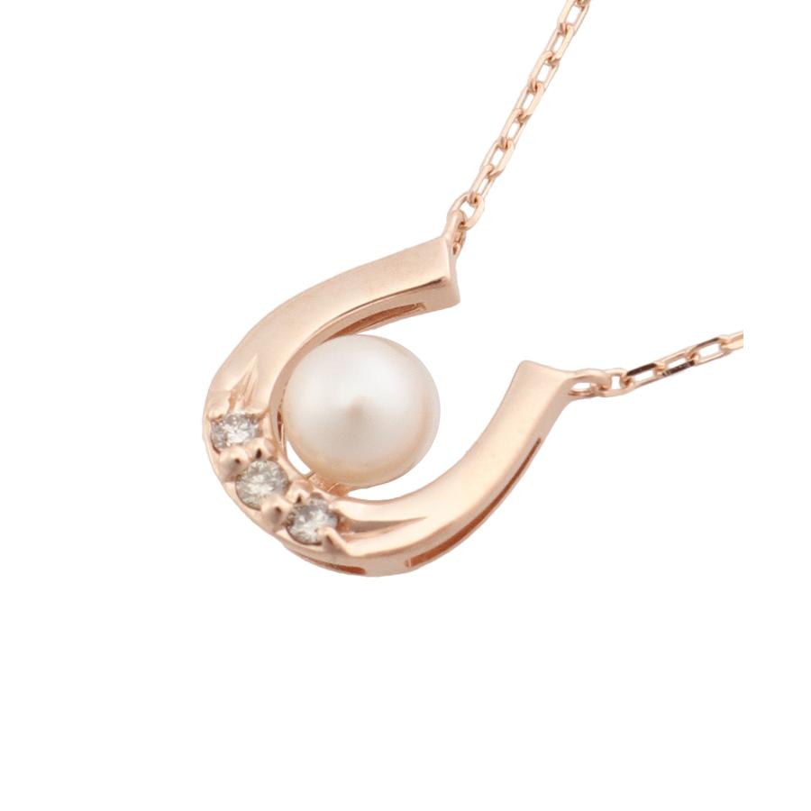 K10 PG 馬蹄パールネックレス[品番：STJW0014489]｜Samantha