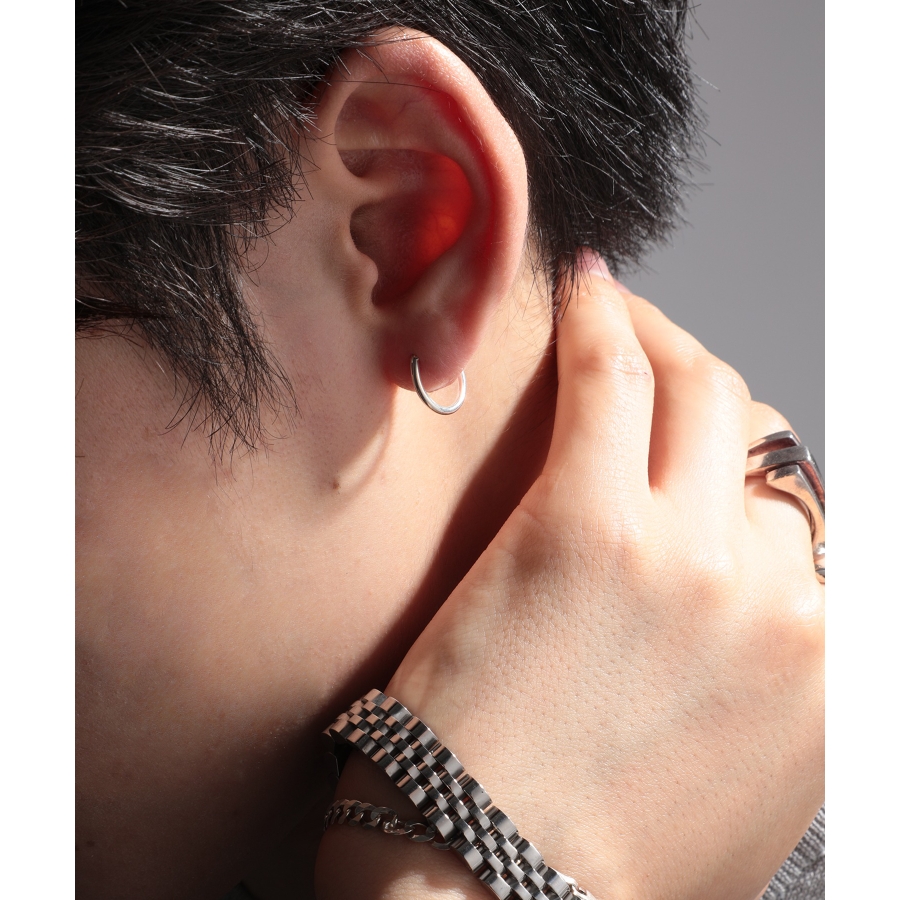 SETUP7】1.4mm シルバーフープピアス 片耳用 SSS-3[品番：TTMW0000787