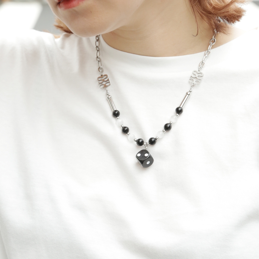 サイコロビーズネックレス レディースファッション アクセサリー[品番