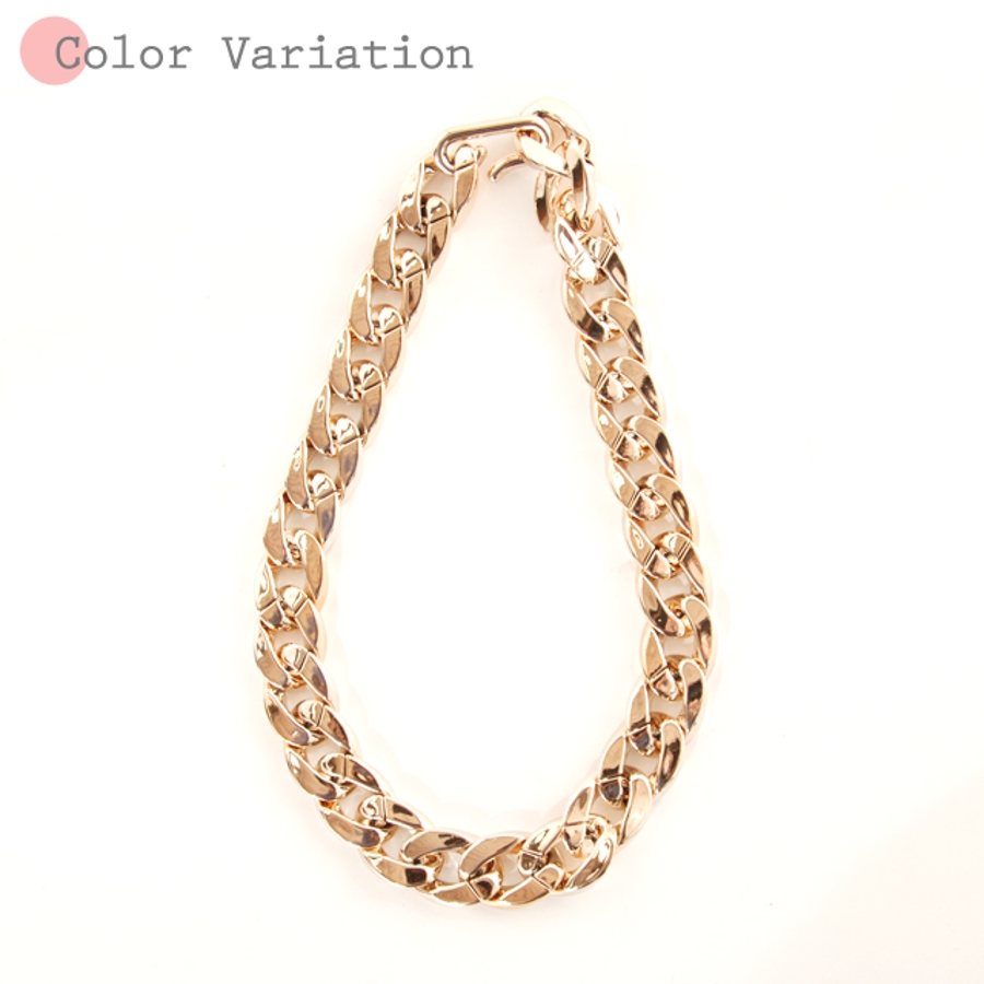 ビッグチェーンネックレスゴールドチェーン短め太め yb ドレス