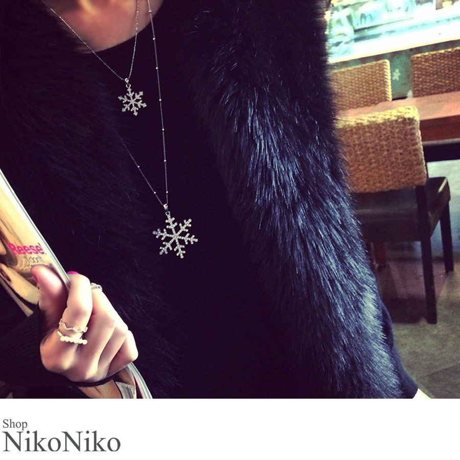 冬新作 雪の結晶 2連ネックレス 品番 Mg Shopnikoniko ショップニコニコ のレディースファッション通販 Shoplist ショップリスト
