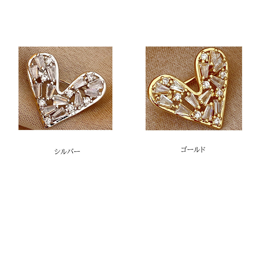 ブローチ ハート 1個[品番：JRKW0004902]｜shoppinggo