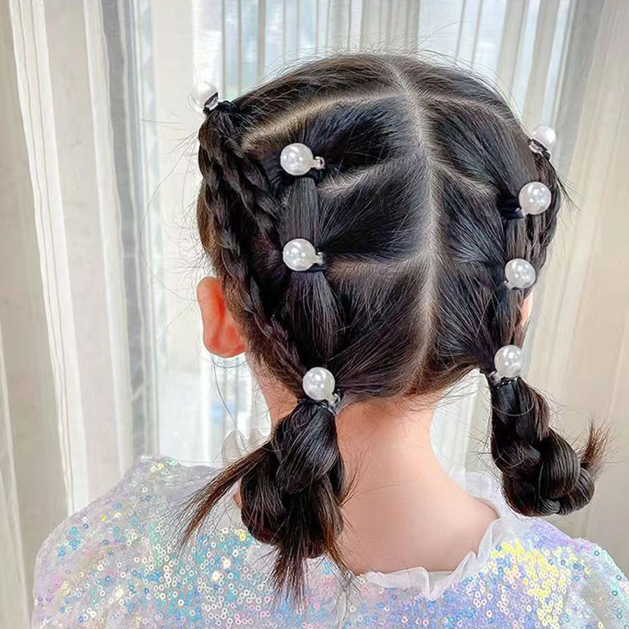 ミニヘアクリップ パール 10個入り[品番：JRKW0004435