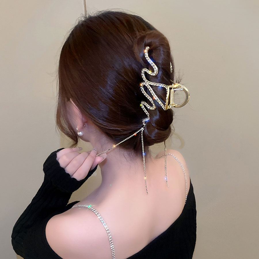 キラキラヘアクリップ 大きめ バンスクリップ[品番：JRKW0002978