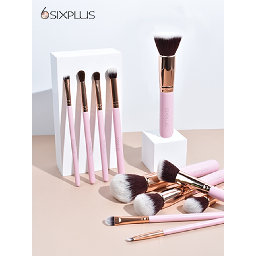 SIXPLUS メイクブラシ11本セット 化粧ポーチ付き (ピンク)[品番