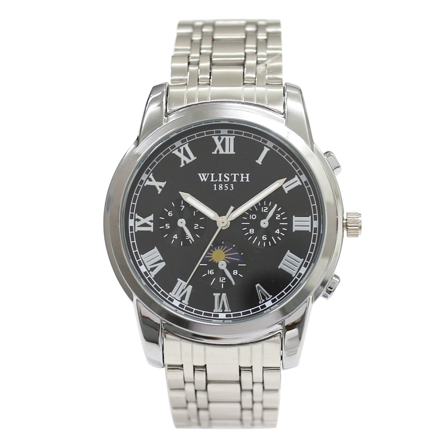 ローマ数字インデックス フェイクダイヤル シルバーメタルベルト[品番