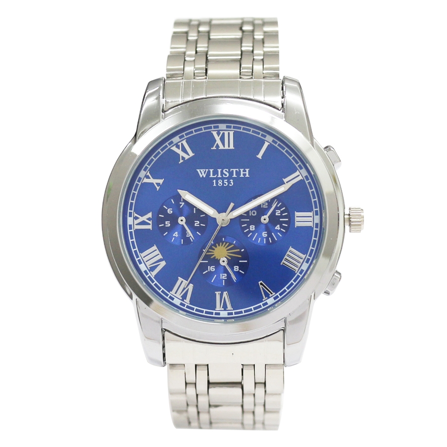 ローマ数字インデックス フェイクダイヤル シルバーメタルベルト[品番