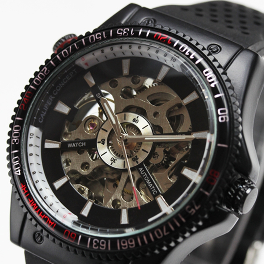 自動巻き腕時計42センチ ブラックベゼル ATW024 自動巻き腕時計 回転ベゼル[品番：SMPE0001153]｜腕時計