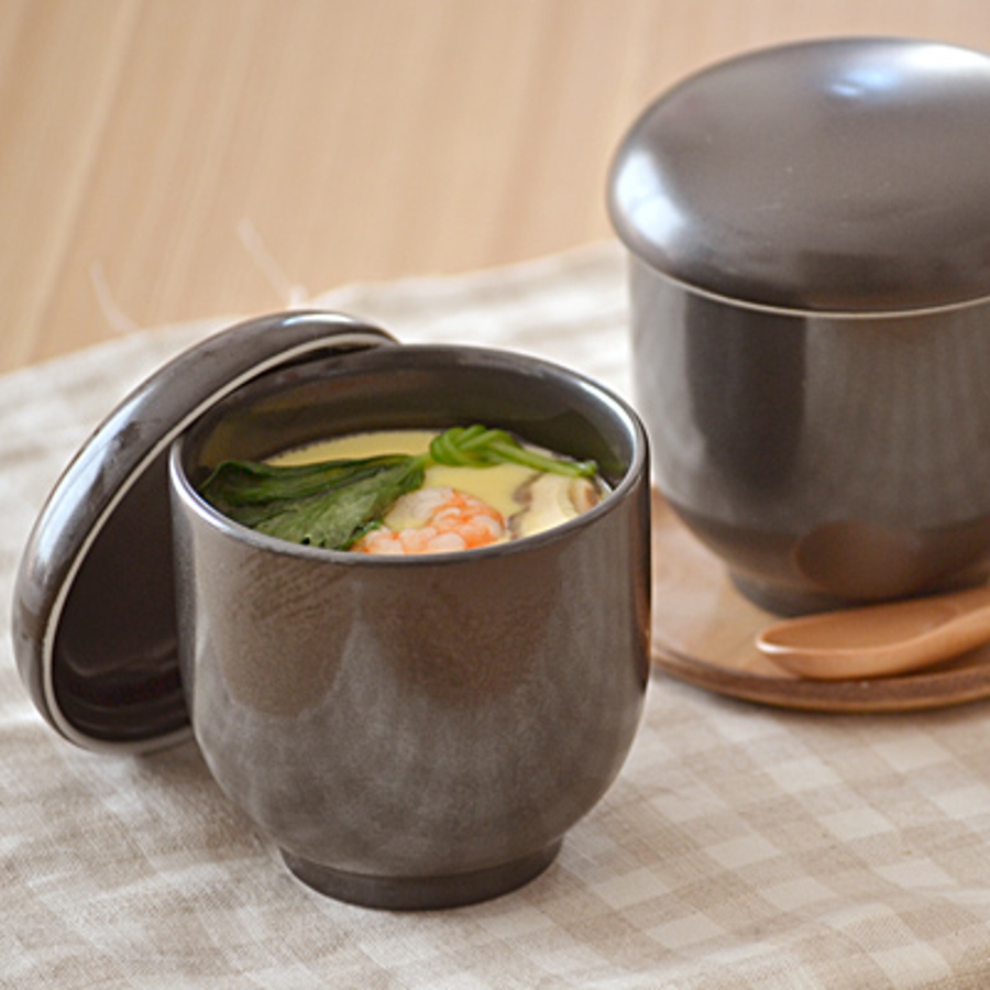 茶碗蒸し器30客 茶碗蒸し（黒マット） EASTオリジナル茶碗蒸し 器[品番：ADMH0000417