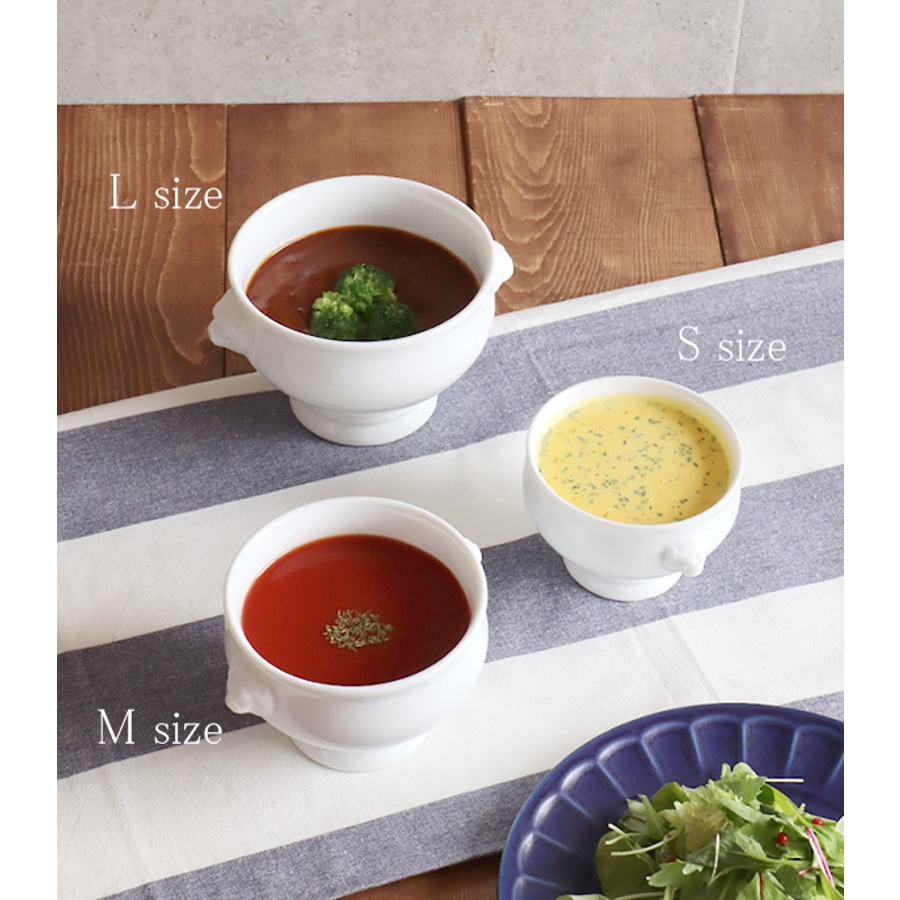 高品質！白磁 ライオントリュフスープ（S）オーブン使用可能スープ