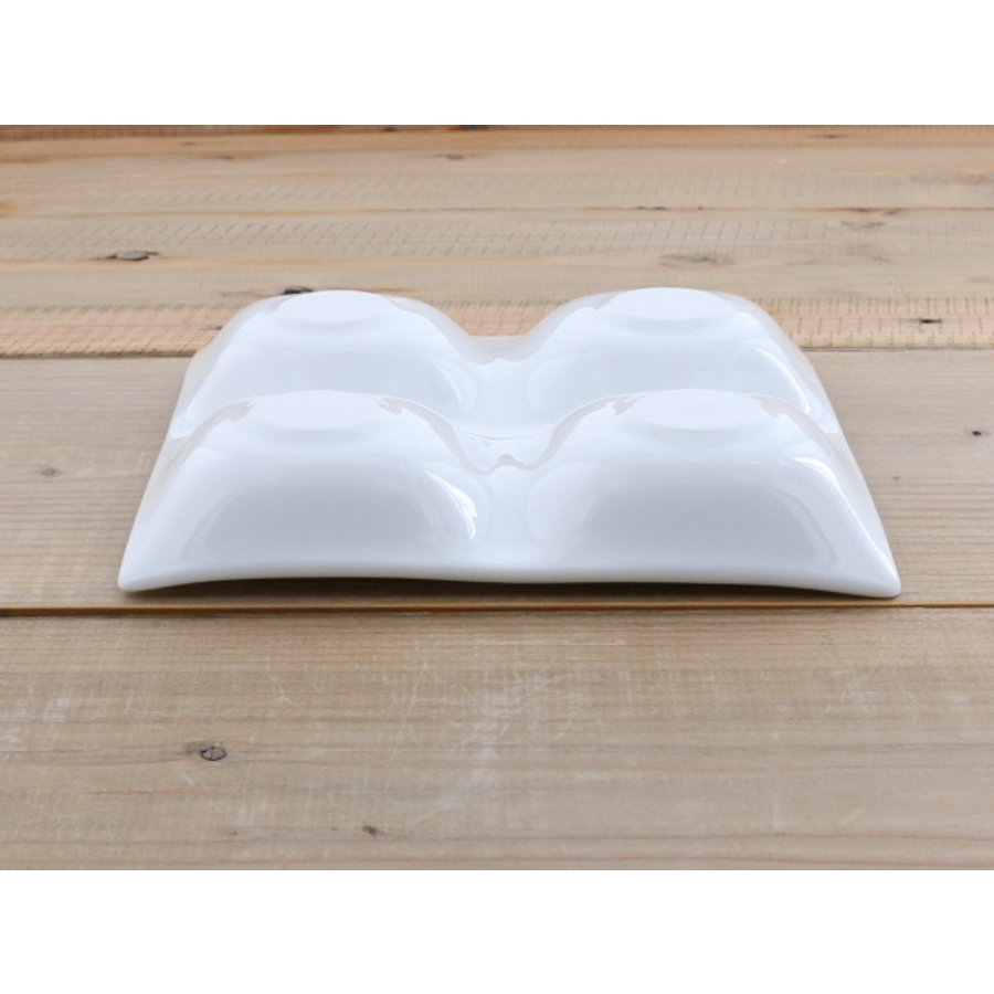 ビュッフェプレート 4品皿 ホワイトグッドデザイン賞[品番