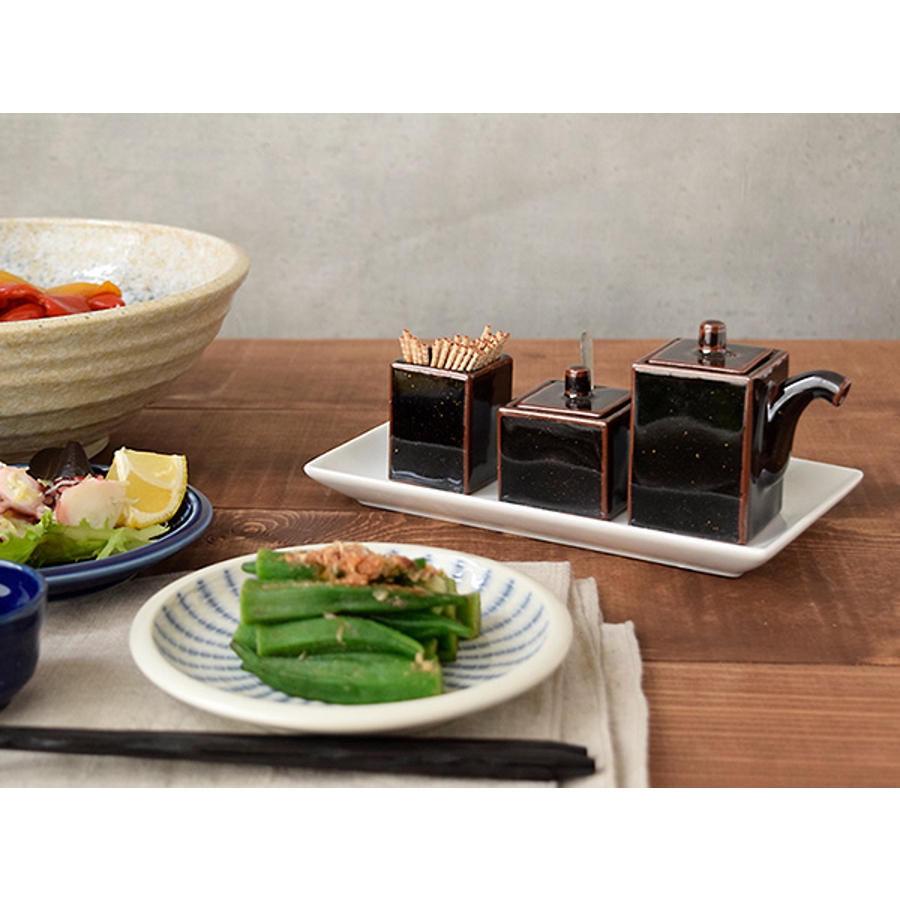 和食器 ツ437-038 ゆず天目 しょう油差し(大) とりかえ