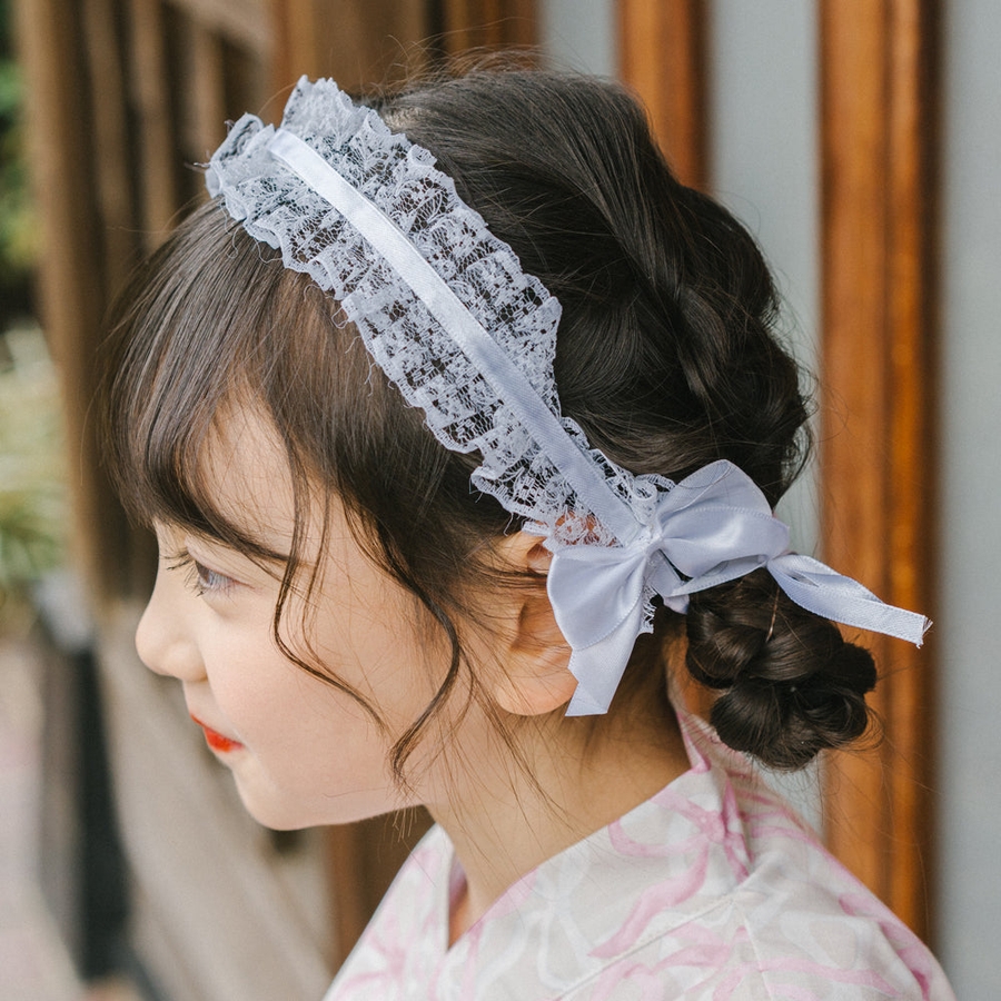 リボンレースヘッドドレス リボンレース ヘッドドレス（バレッタ/ヘアクリップ）｜SPINNS