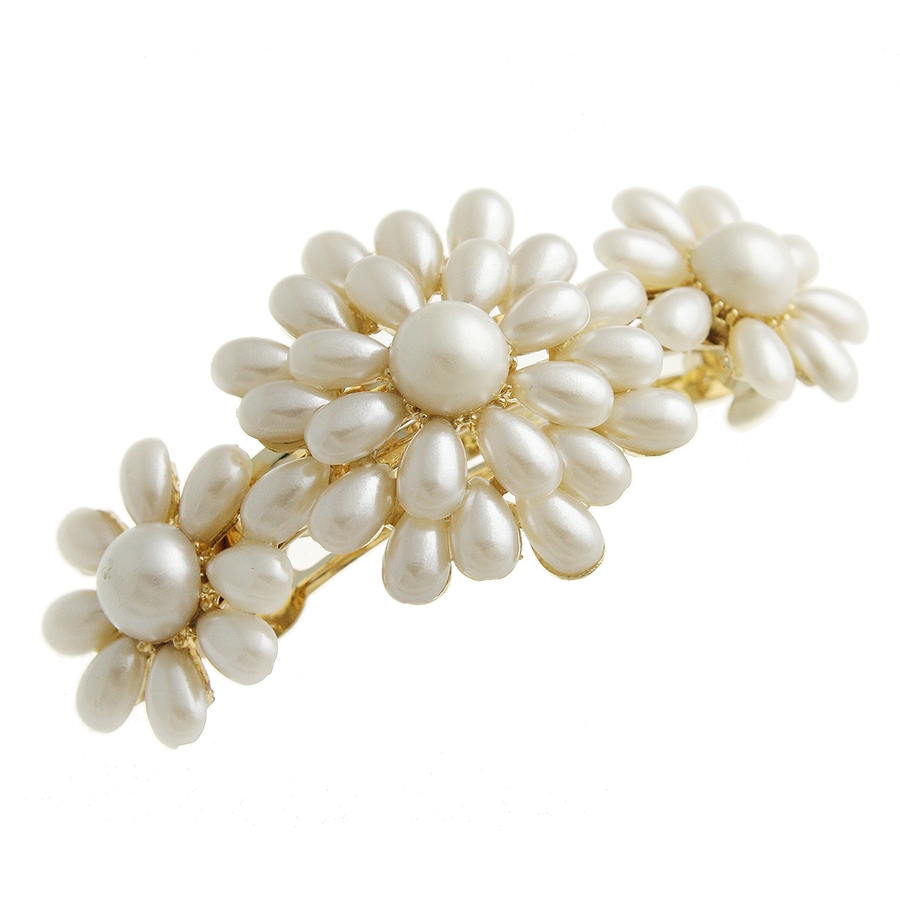 お花のバレッタ♪ バレッタ フラワーデザインラインストーンミニバレッタ おとな