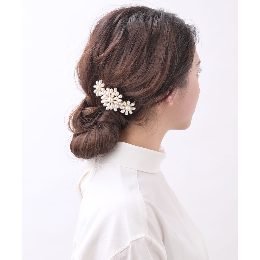 パール調フラワーバレッタ/お花/ヘアアクセサリー/結婚式/二次会  H-552[品番：VTNA0000527]｜VINGTAINE（ヴァンテーヌ）のレディースファッション通販｜SHOPLIST（ショップリスト）