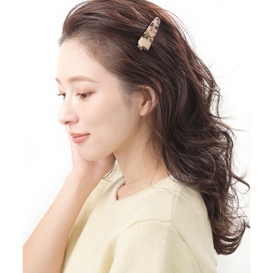 ヘアクリップ べっ甲風 フラワー ダッカールクリップ くちばし