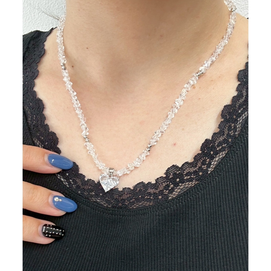 JS Paris ネックレス ～静かなる輝き、洗練のメタルライン～ LメタルモチーフMIXビーズネックレス[品番：WG010095508]｜WEGO