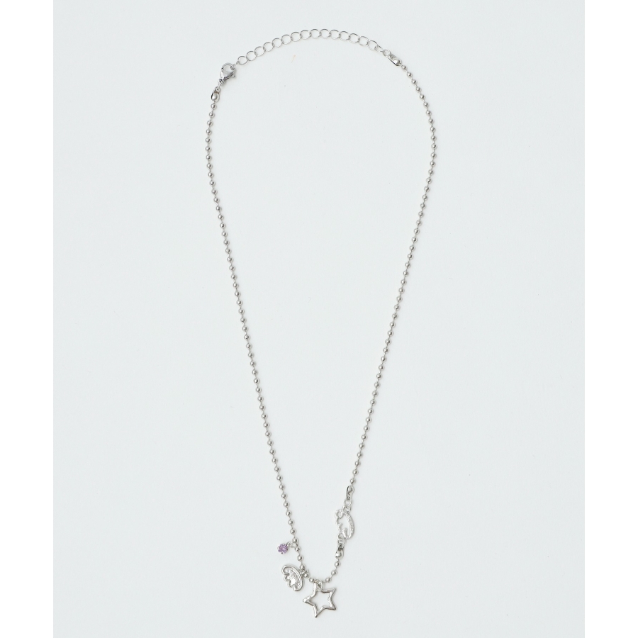 Lスターモチーフボールチェーンネックレス[品番：WG010096312]｜WEGO