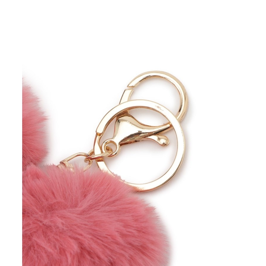 ピンクのファーキーホルダー ショッピングゴー shoppinggo ファー