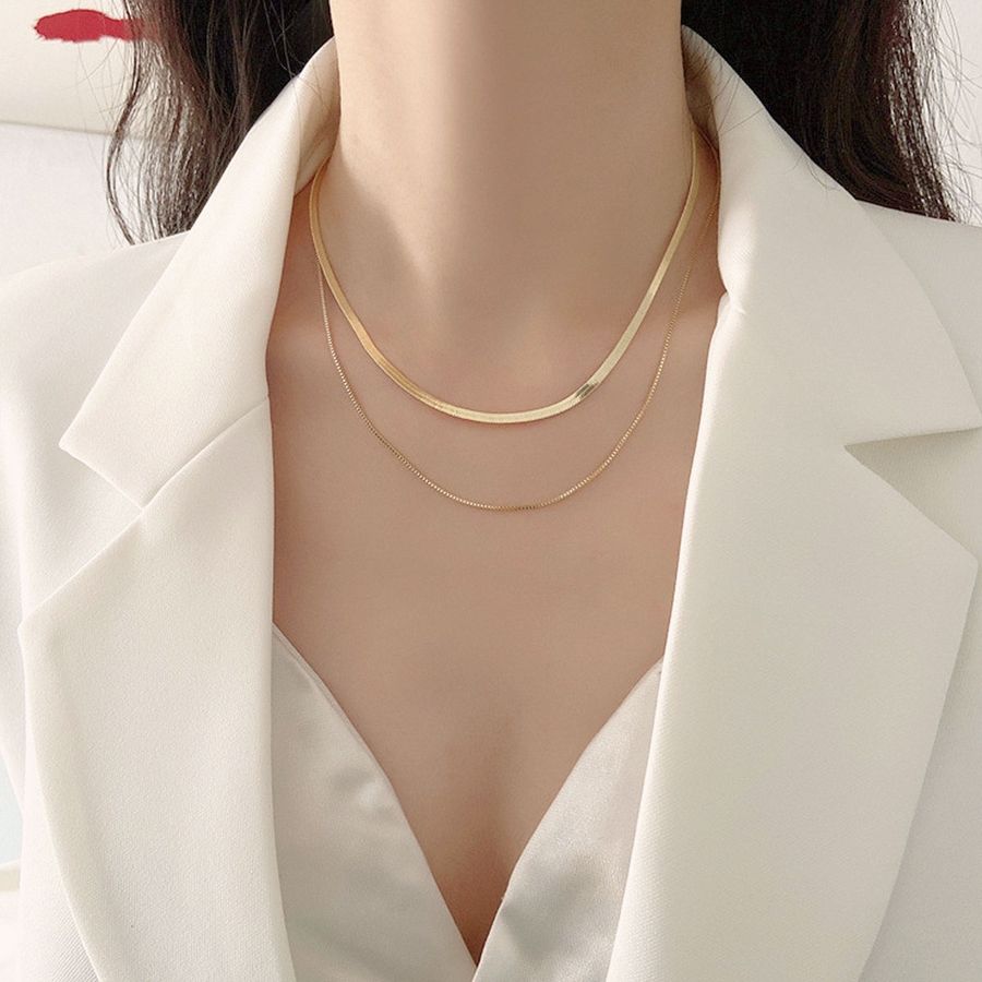 ダブルチェーンネックレス チェーンネックレス ダブルチェーン[品番