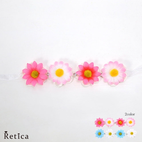 Retica（レティカ） | フラワーモチーフ×レースリボンアクセサリー ヘアアクセサリー ブレスレット ビジュー ピンク ブルー Retica レティカ