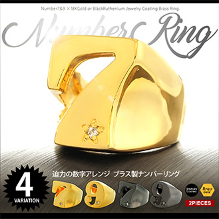 ◆r0766 迫力の数字アレンジ！ブラス製ナンバーリング | 2PIECES | 詳細画像1 
