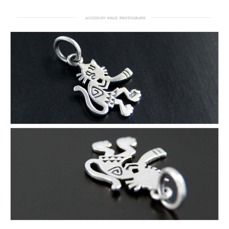 ◆pe2154 笛を吹く猫背の精霊「ネコペリ」ペンダントトップのみの商品 | 2PIECES  | 詳細画像4 