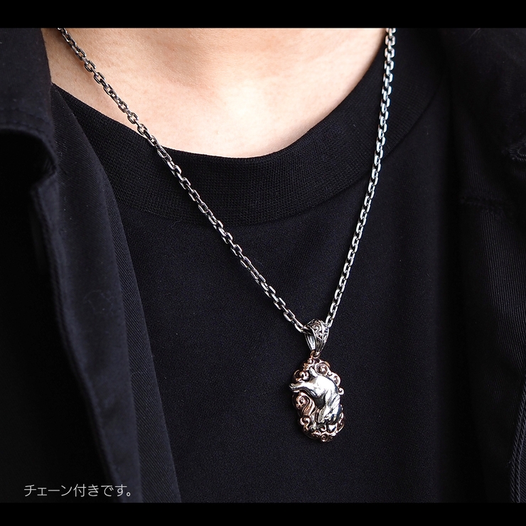赤雲で跳ねる兎__シルバー925_ネックレス/pe2228-ch