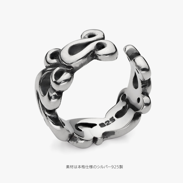 アラベスク_唐草模様_シルバー925製イヤーカフ/pi0571