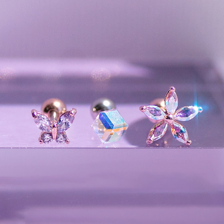 Cube Aurora ピアス [3個セット] 軟膏ピアス ピアッシング[品番