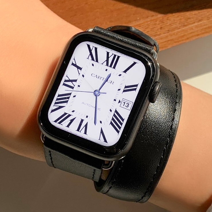 Apple Watch 二列 ライン 牛革レザー バンド[品番：MILA0000840